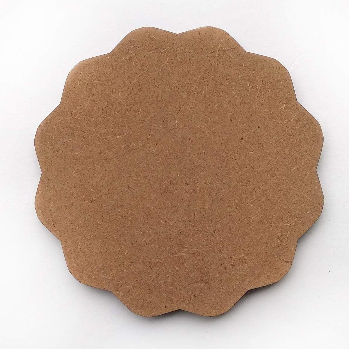 IVEI DIY MDF Circle and Scallop Shaped Coasters - (Set of 12)- for Craft/Activity/Decoupage/Painting/Resin Work (Scallop Shaped)