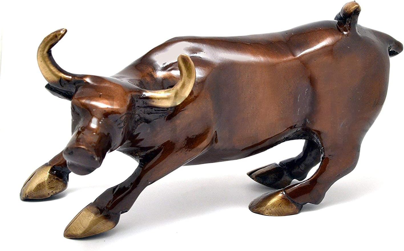 eSplanade Brass Charging Bull - Wall Street Charging Bull - Bowling Green Bull - 5" Inches Showpiece | Home Decor