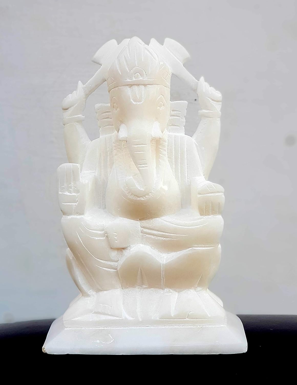 StonKraft White Marble Ganesha Ganpati Vinayaka Murti Idol Statue Sculpture (6")