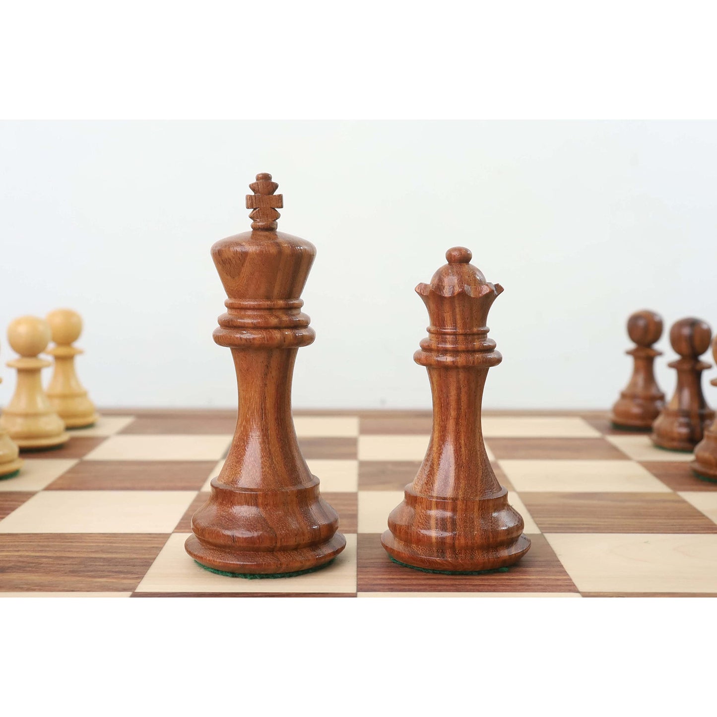 Royal Chess Mall Professional Staunton Chess Pieces Only Chess Set, Sheesham and Boxwood Wooden Chess Set, 4.1-in King, Tournament Chess Set, Weighted Chess Pieces (3.4 lbs)