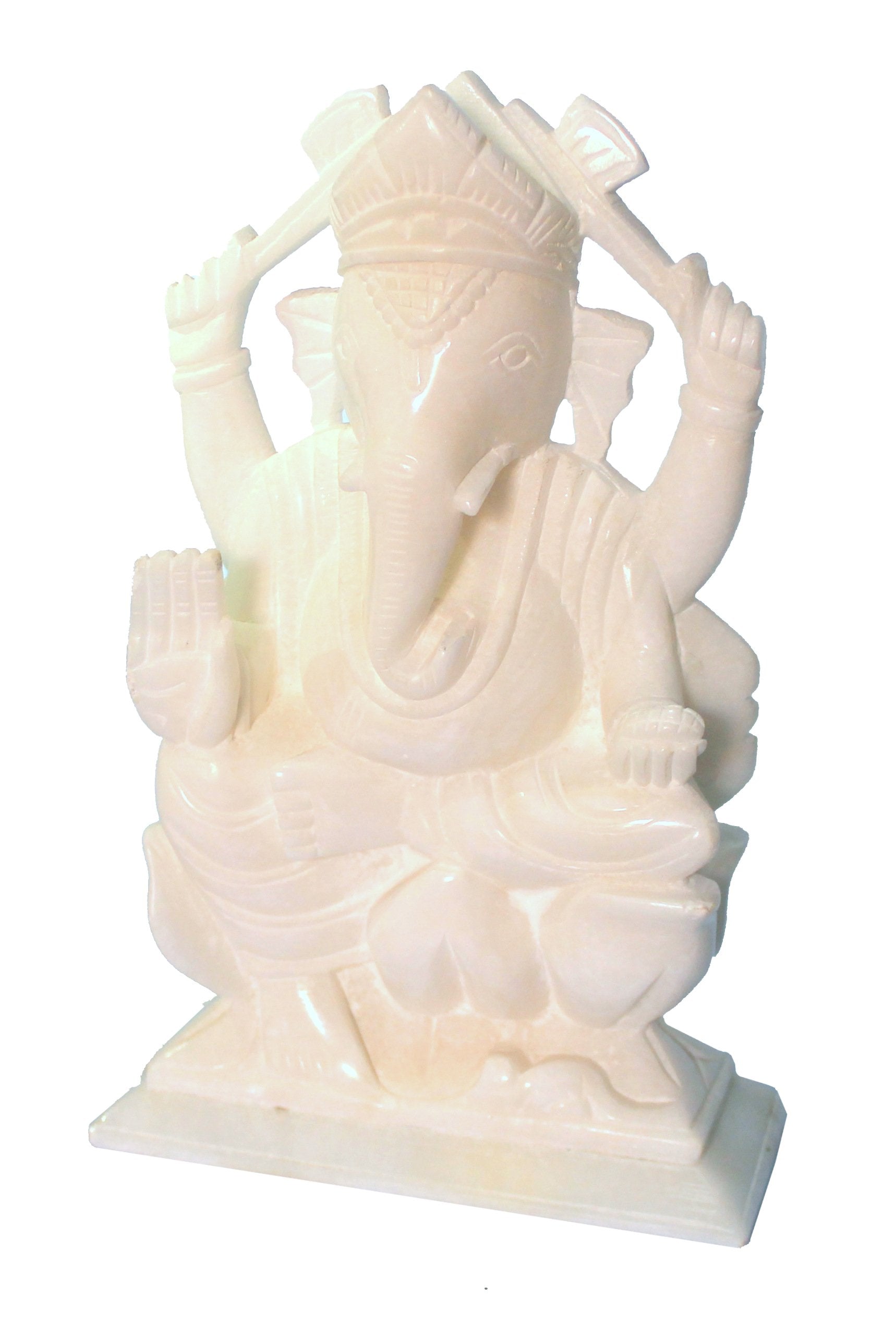 StonKraft Marble Ganesh Ganesha Statue Murti Idol - Left trunk