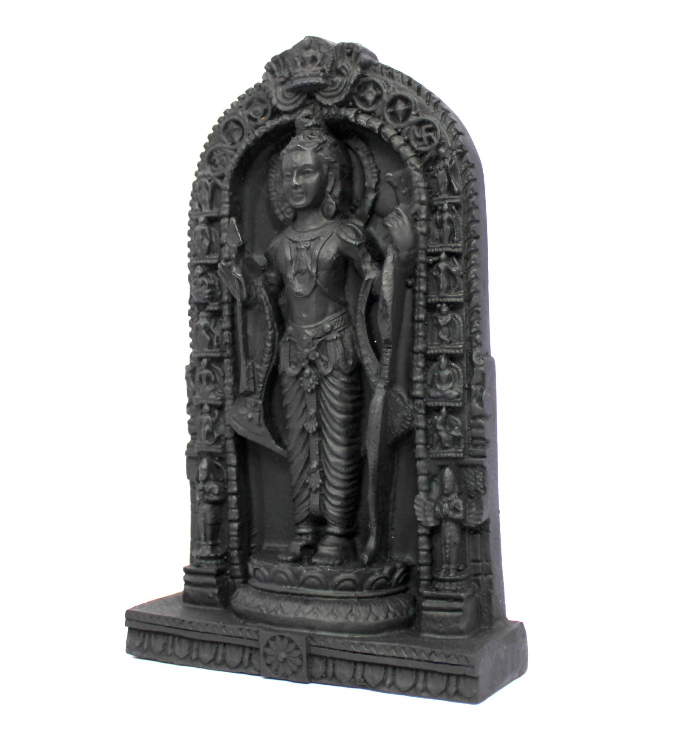 ESPLANADE Resin Ram Lalla Shri Ram Murti Idol Ayodhya Temple Statue Sculpture Decorative Idols (8.5 Inch Height) (Black)