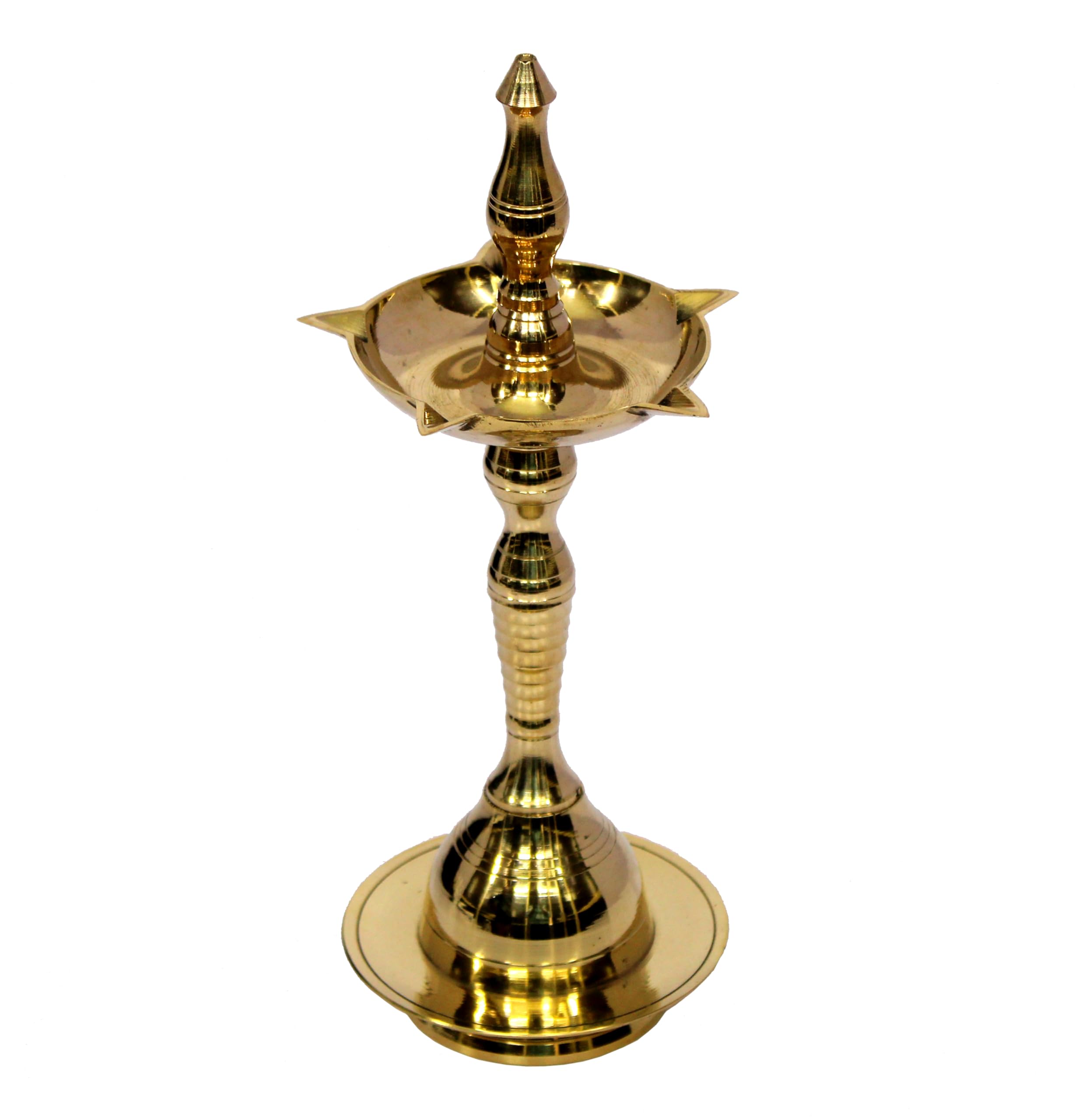 eSplanade Kerala Diya for Pooja - Diwali Diya for Pooja - Kutthu Vilakku Samai Diya for Puja Diwali Decorations, Temple Decoration - Brass (9)