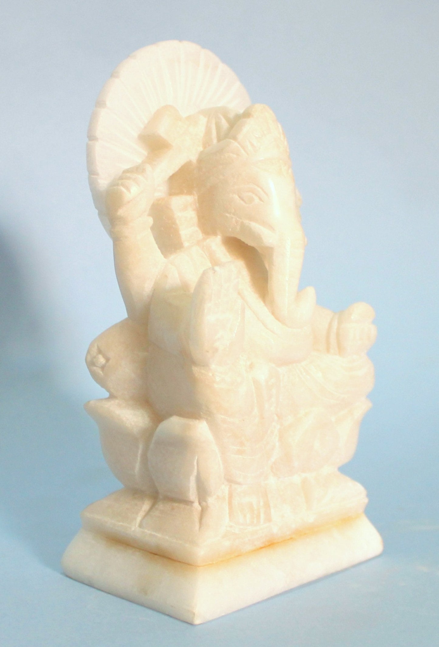 StonKraft 7" White Indian Marble Stone Pooja Puja Ganesh Ganesha Ganpati Ganapati Murti Idol