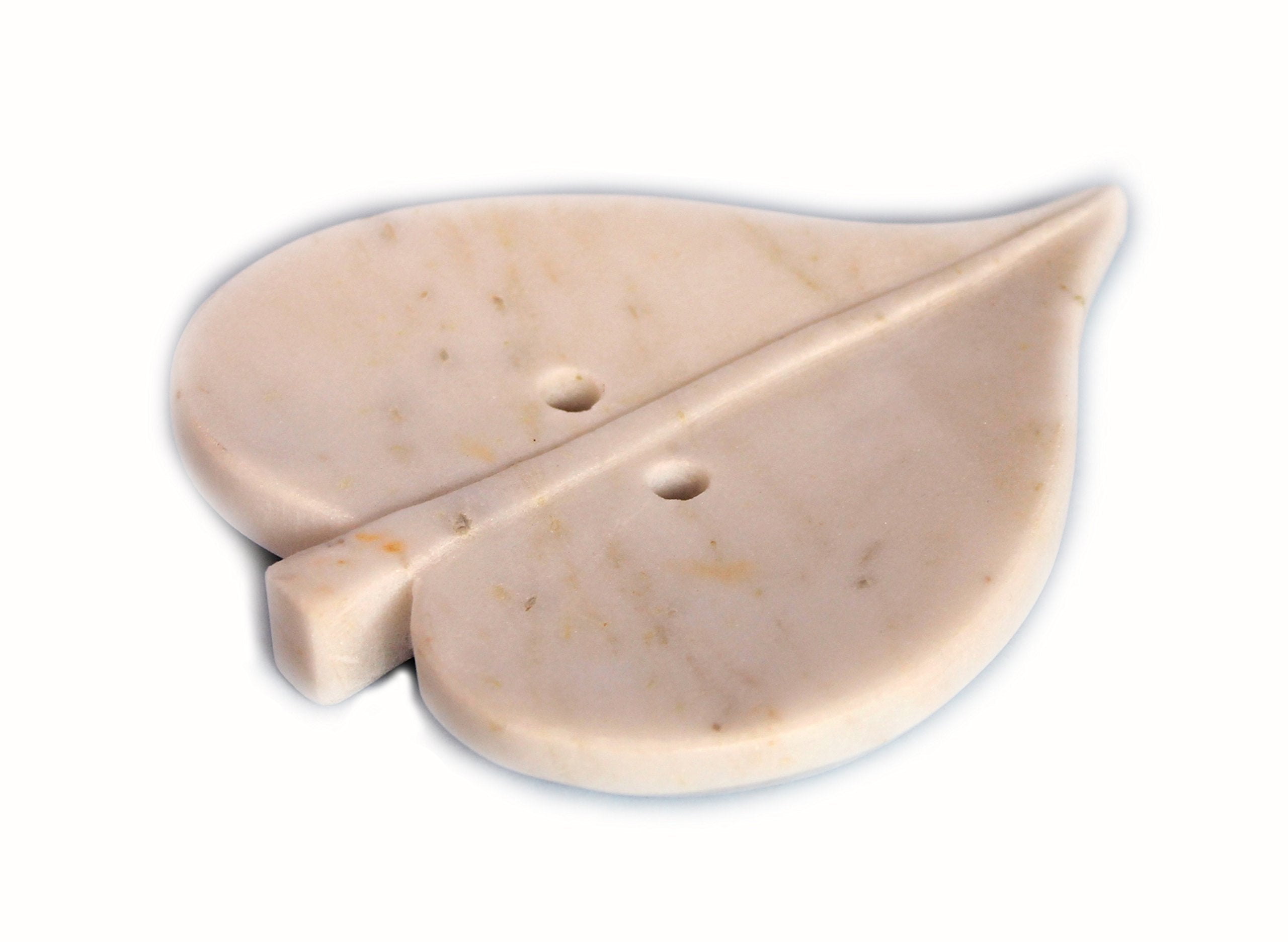 StonKraft KLEO Marble Stone Soap Dish Soap Holder Bath Accessories Bathroom Accessories (Leaf Shaped)