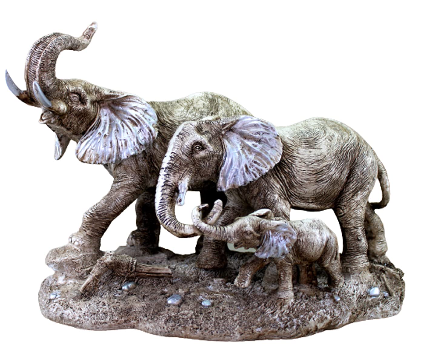 eSplanade Resin Elephant Pair Sculpture or Showpiece Feng Shui Vastu Brings Goodluck Home Decor (1609)