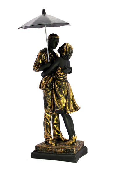 eSplanade Resin Love Couple Showpiece Statue Sculpture Figure for Home Decor - Brown - 15" Inches