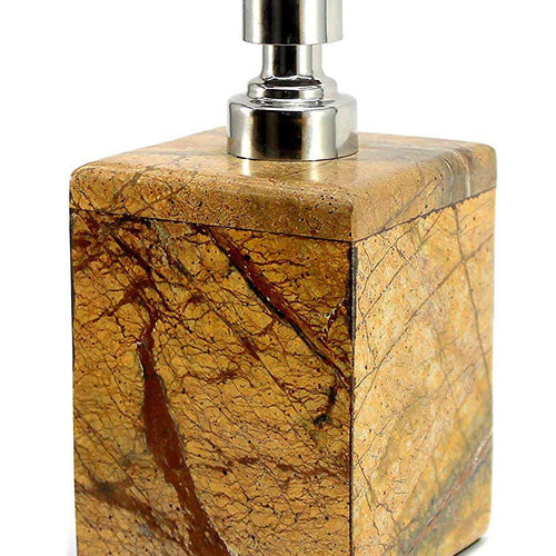 KLEO Soap Dispenser Lotion Dispenser - Made of Natural Stone - Bathroom Accessories Bath Set - Multicolour