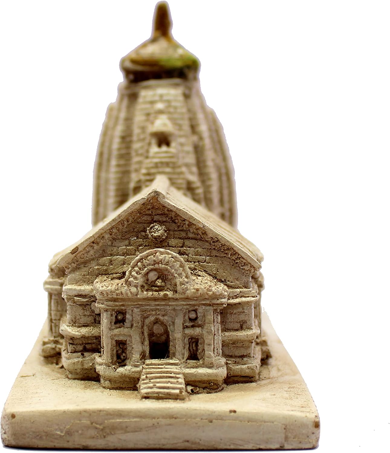 ESPLANADE Resin Mahadev Mahadeva Kedarnath Temple Mandir Miniature Figurine for Temple Car-Dashboard - 3.25" Inches - Beige