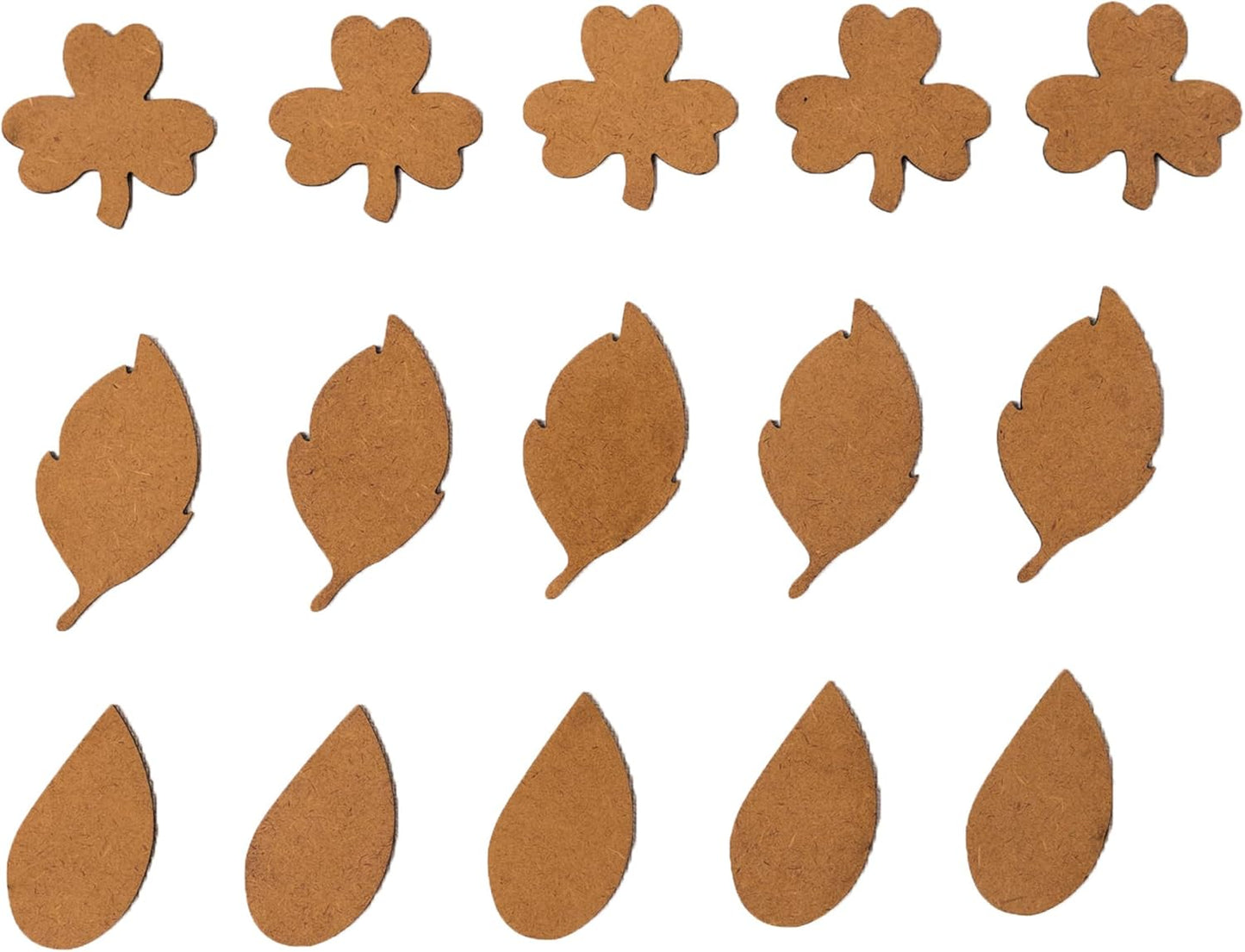 IVEI MDF Leaves Cutouts/Embellishment - DIY Craft Materials - Leaves-Shaped MDF Blank Cutouts for Painting, Wooden Sheet Craft Board for Resin Art & Fluid Art, Mandala Art, Pyrography - Set of 15