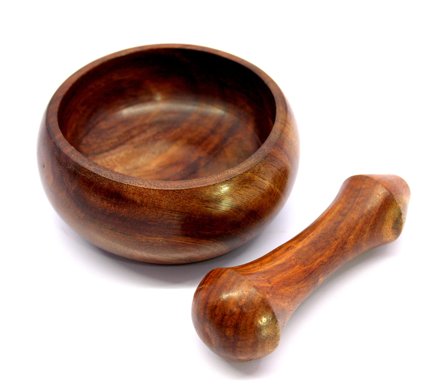 KLEO Wooden Mortar and Pestle Set as Spices, Medicine Grinder Masher - Okhli and Musal - 3" Inches