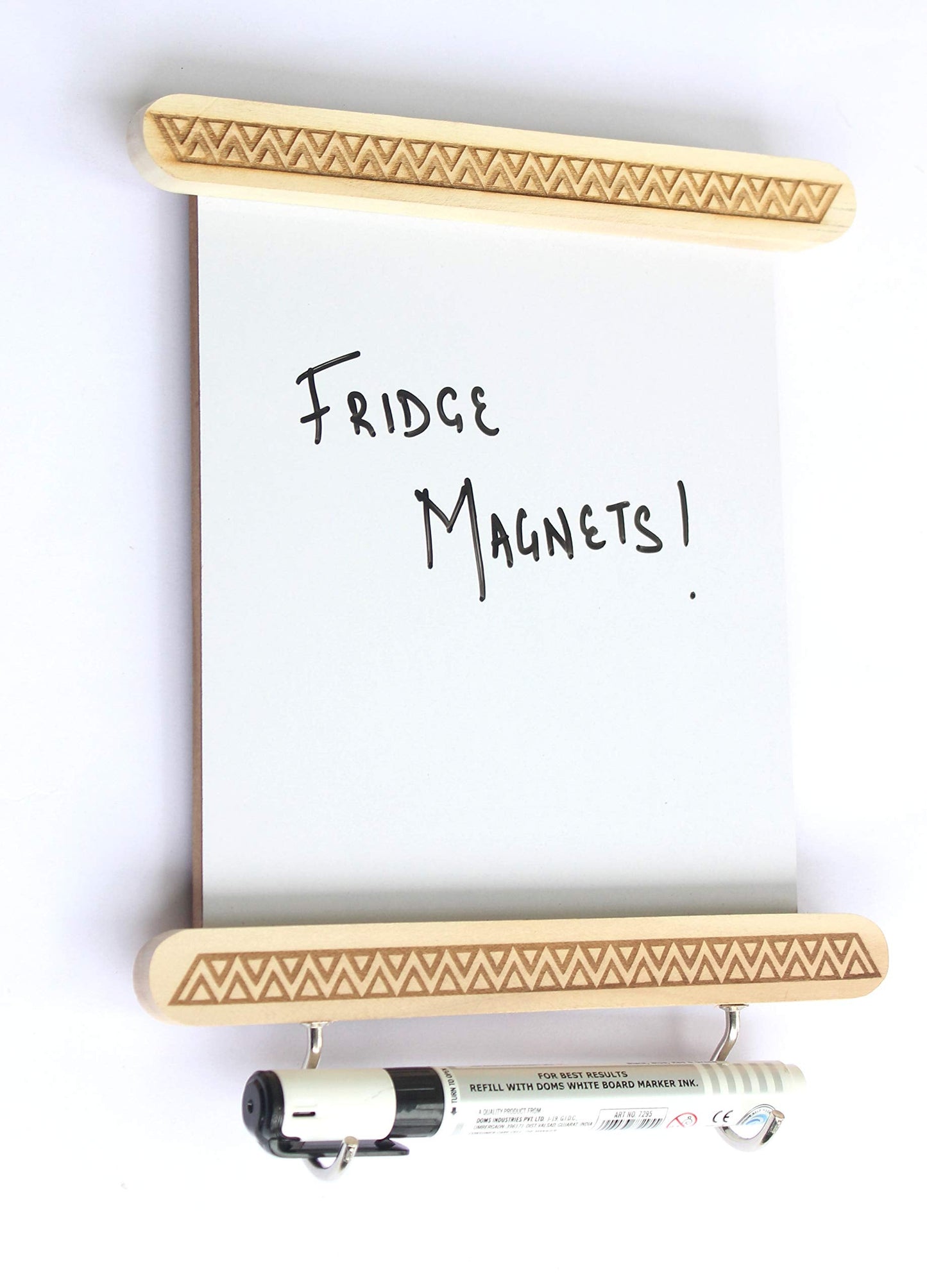 IVEI utility fridge magnet with a dry erase board and Engraving natural wooden frame - budget gifts - unique ideas - whiteboard