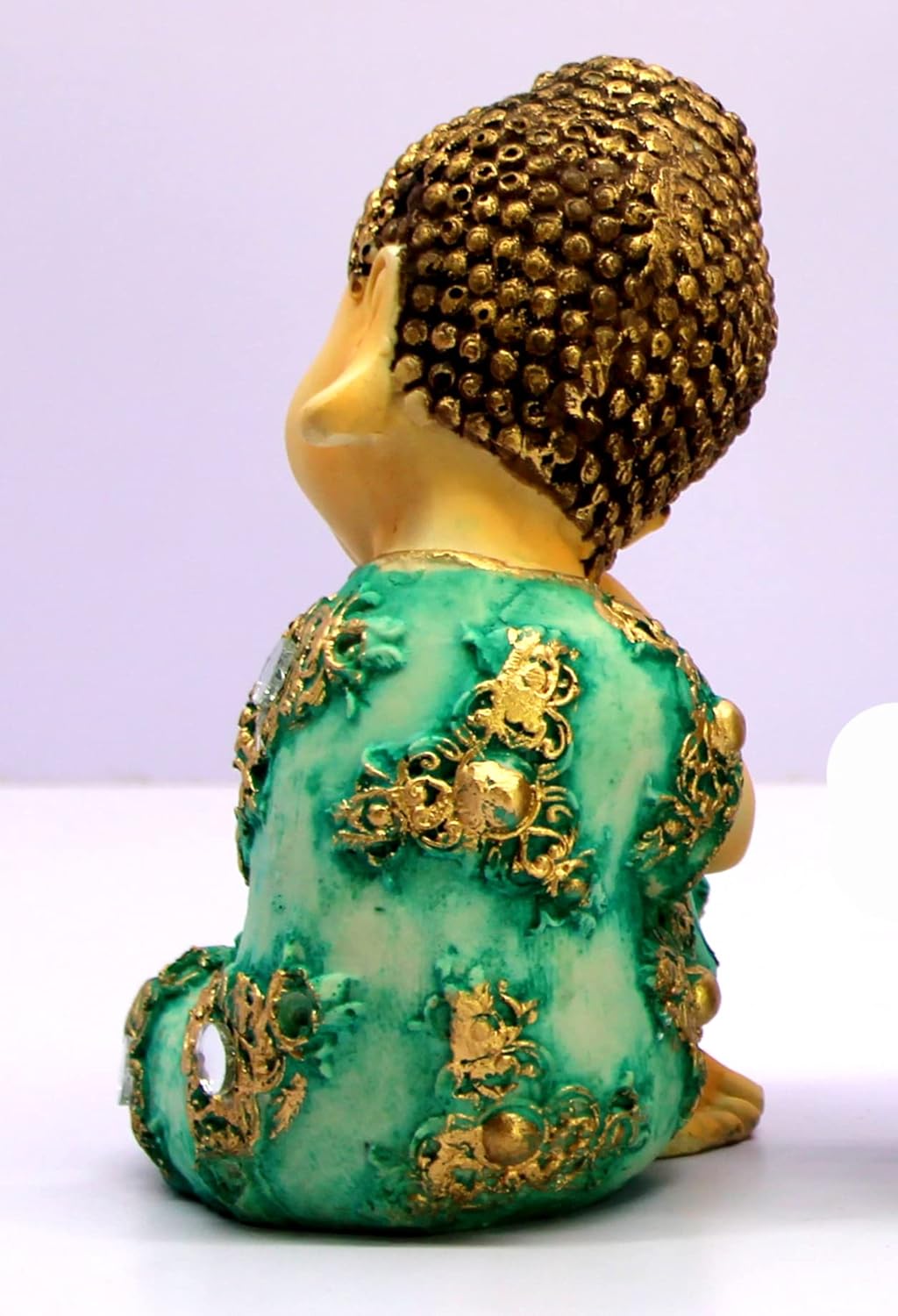 eSplanade Smiling Happy Baby Buddha Monk Statues | Feng Shui Monk Figurine Showpieces - Set of 4 | Home Decor | Resin - 7" Inches - Multi