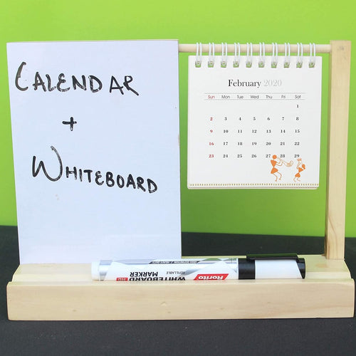 IVEI Warli Utility Desk Calendar with a whiteboard - Dry Erase Board for Desk