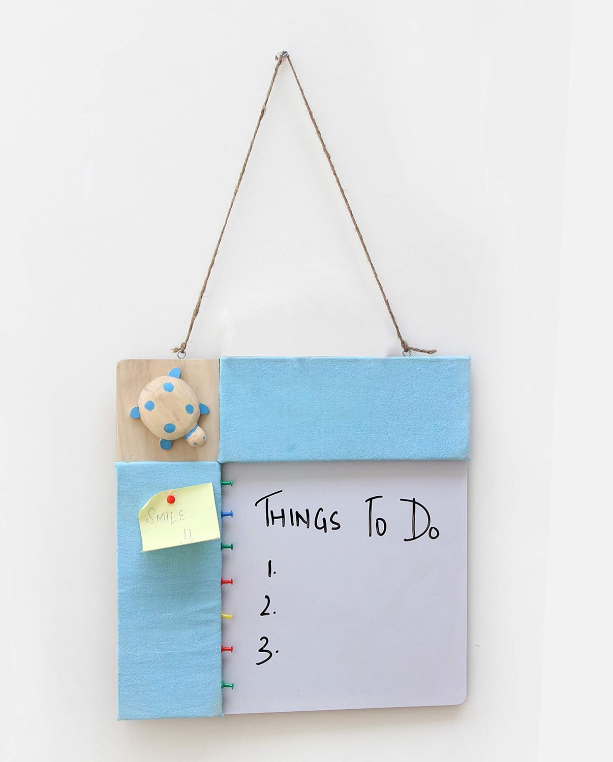 IVEI Combination Board with Pin Board & Whiteboard Best Gift for Home, Office, School | Office Wall Accessories | Utility Boards (Turtle - Blue)