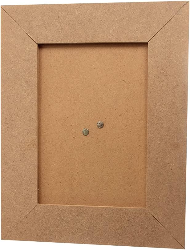 IVEI MDF Recycled Wood Plain Photo Frame - Set of 2 - DIY Activity Do-it-Yourself Decoupage - Brown - 8.5" Inches