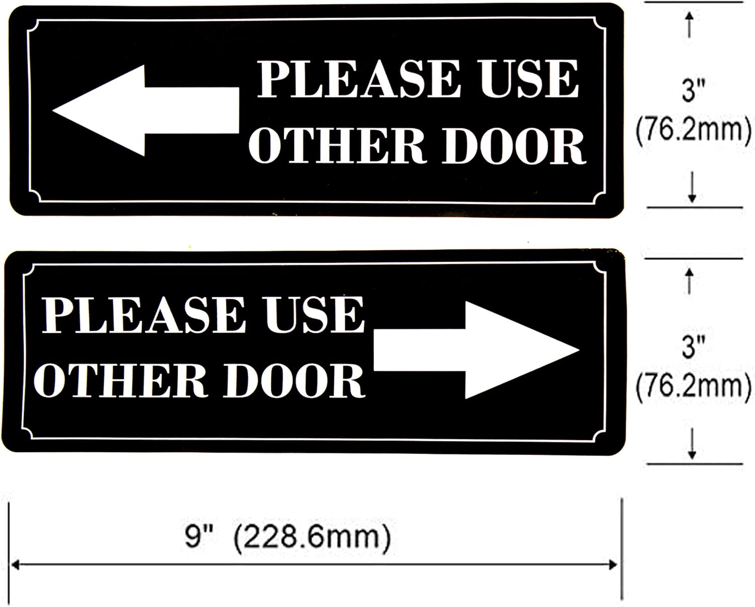 eSplanade Please USE Other Door/Different Door Sign Sticker Decal - Easy to Mount Weather Resistant Long Lasting Ink Size (9" x 3")
