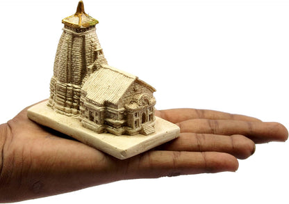 ESPLANADE Resin Mahadev Mahadeva Kedarnath Temple Mandir Miniature Figurine for Temple Car-Dashboard - 3.25" Inches - Beige