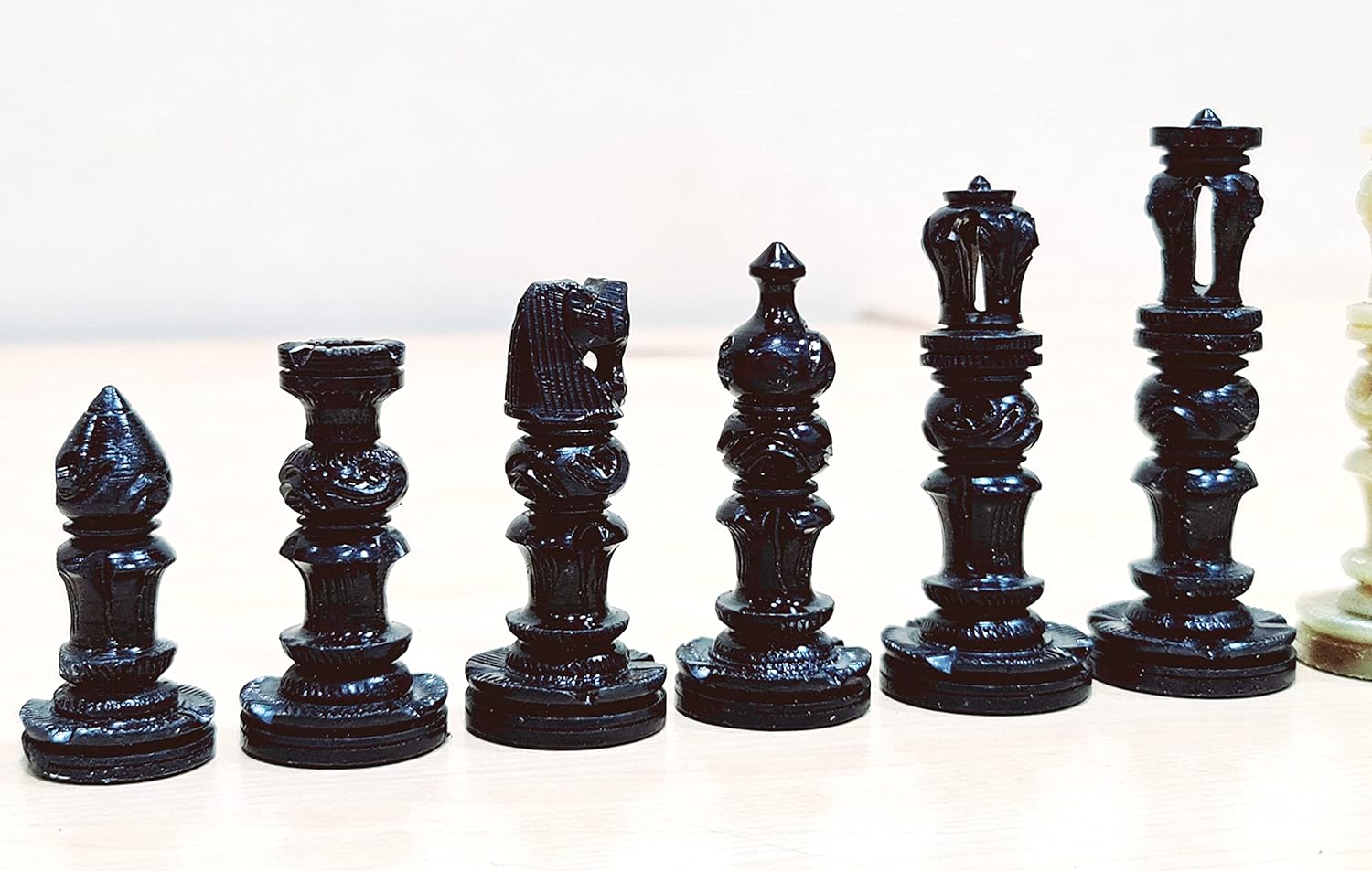 StonKraft - Natural Stone Chess Pieces Chessmen Chess Coins (3" King) | Chess Accessories | Board Games