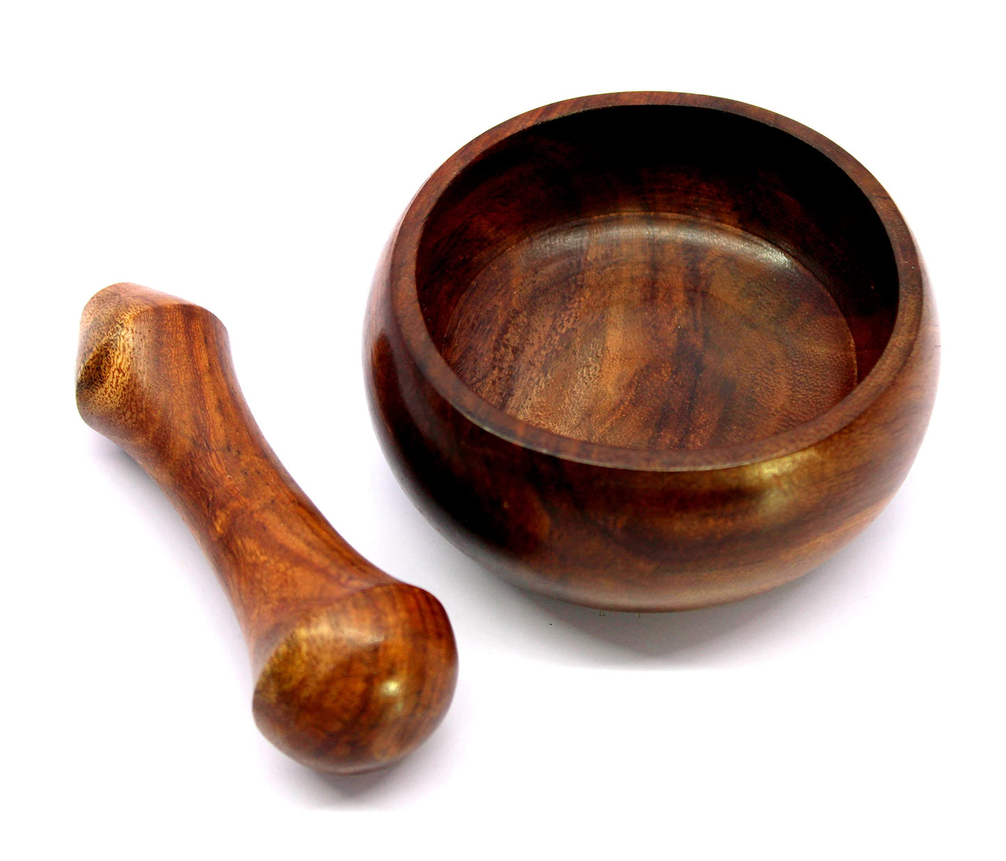 KLEO Wooden Mortar and Pestle Set as Spices, Medicine Grinder Masher - Okhli and Musal - 3" Inches