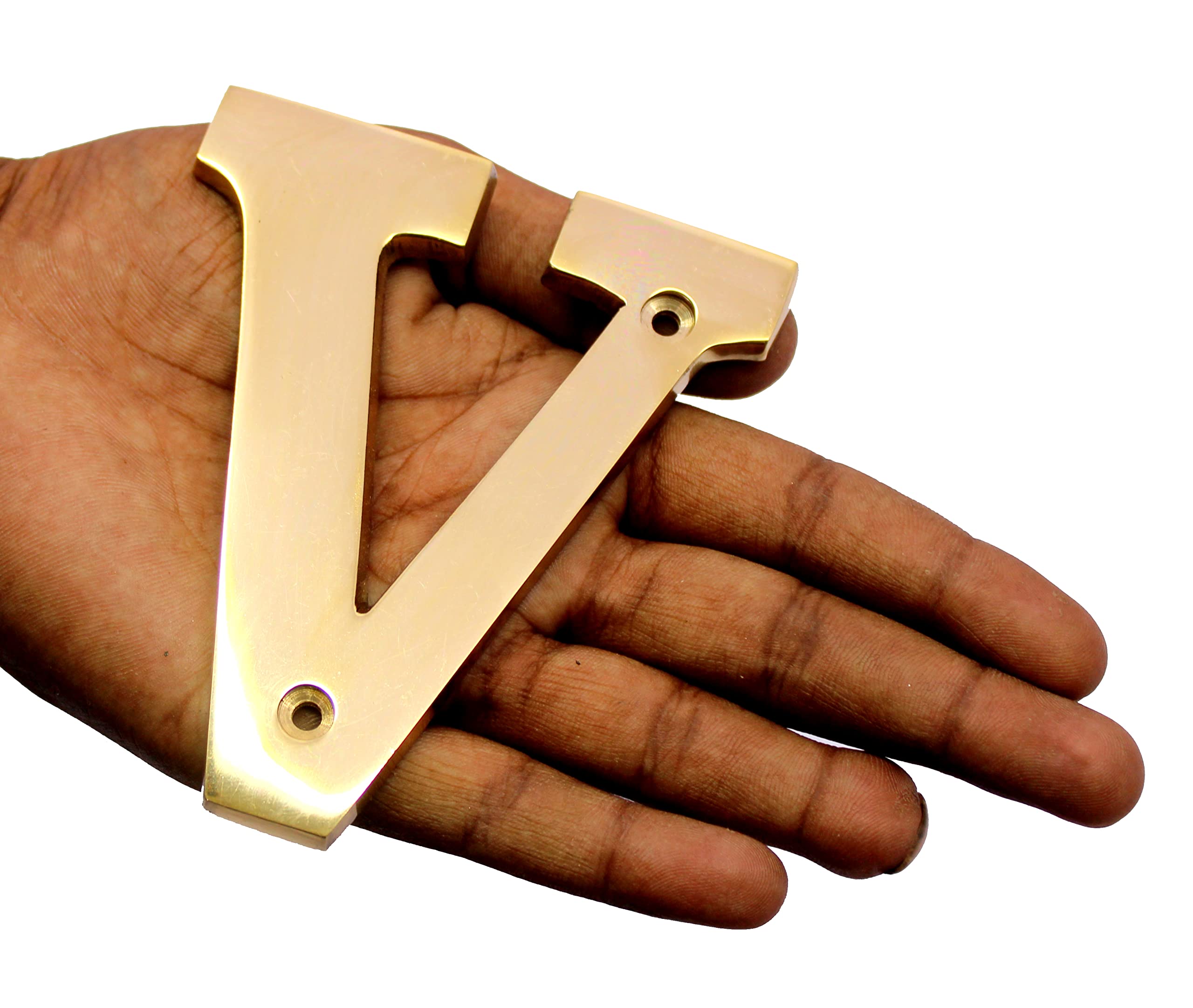 eSplanade Brass House Hotel Door Name Alphabets - Wall Door Plaque Alphabet Letter - Golden - 4" Inches (All Alphabets- 4")