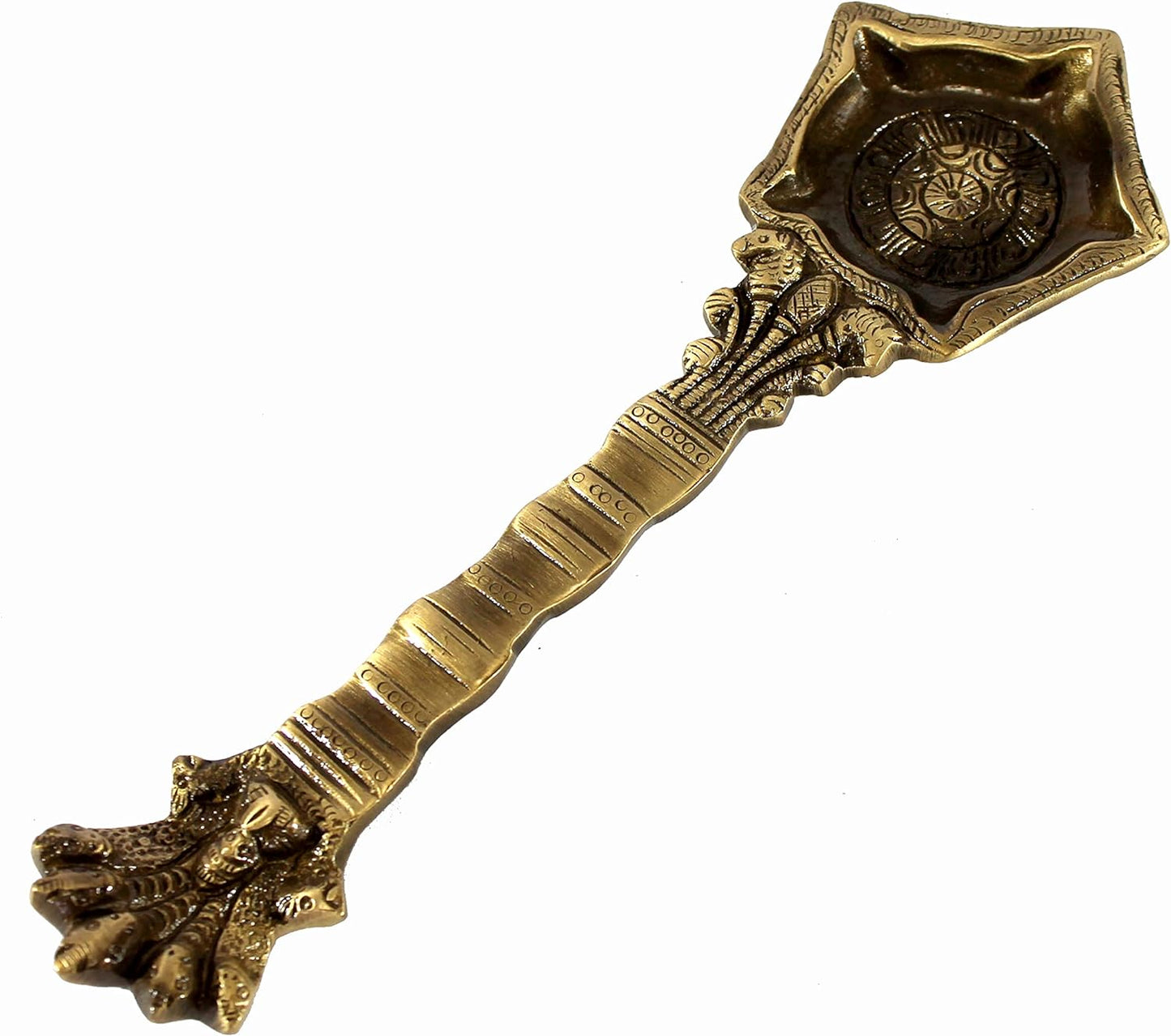 Brass Panchmukhi Nag Head Pooja Diya | Home Decor | Diya Deepak Deepam | Pooja Articles - Oil Lamp, Pooja Diya, Puja Spoon - 8.5" Inches