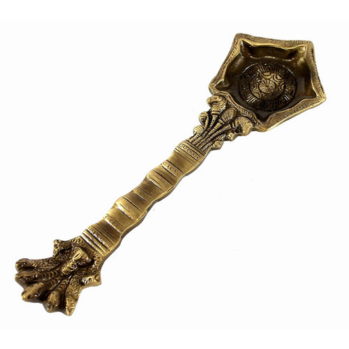 ESPLANADE Brass Diya Panchmukhi Nag Head Puja Deepak 5 Wick Deepam, Home Decor Pooja Items for Pooja Room, Vintage Look Decor Items