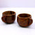 KLEO Wooden Tea & Coffee Cups Mugs | Set of 2-150 ml approx. - Wood - 2.5" & 4" Dia. - Brown
