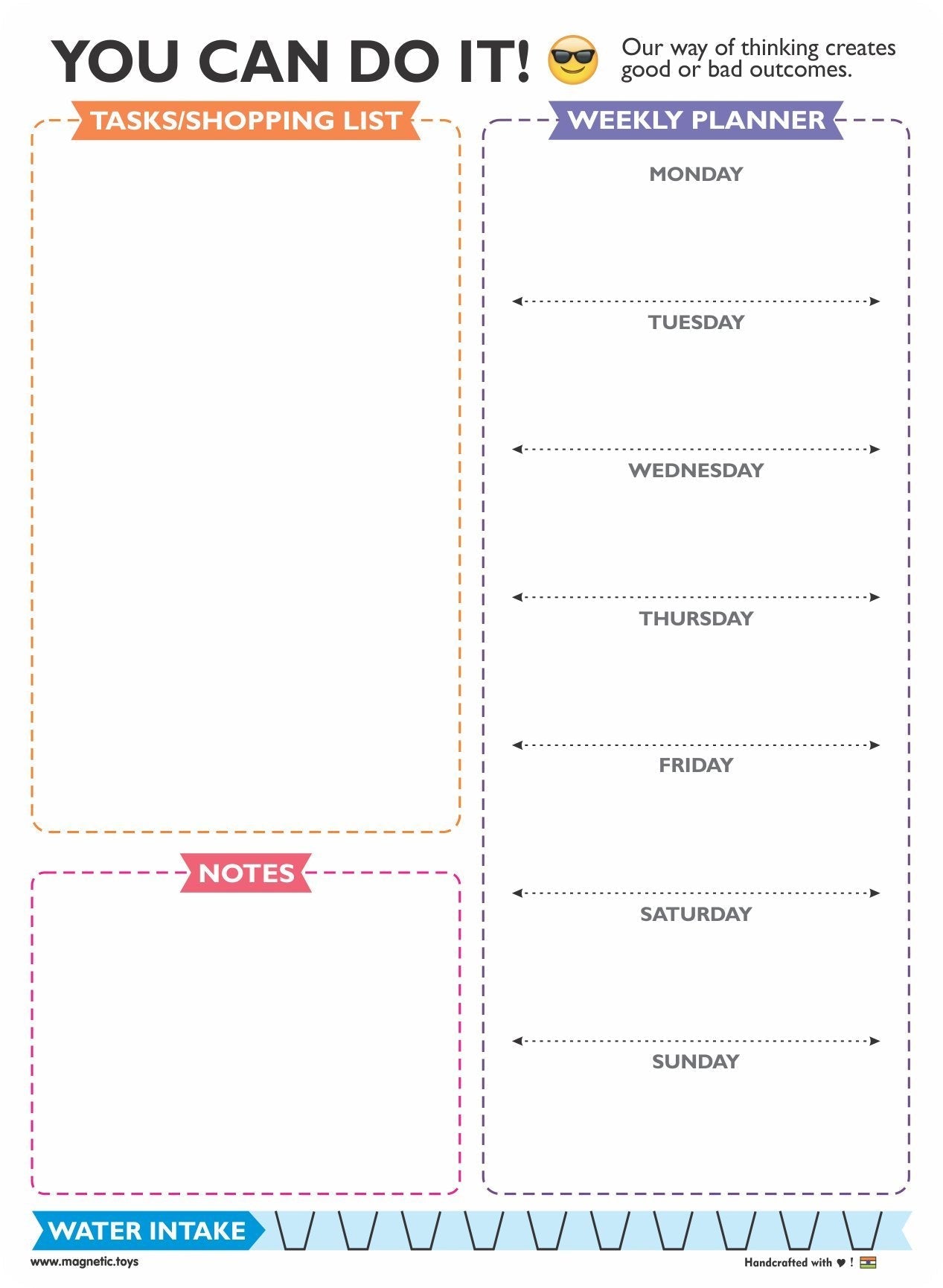 mfm toys fridge magnet write-erase A4 size notepads planners! (Boss lady planner)- Multi color