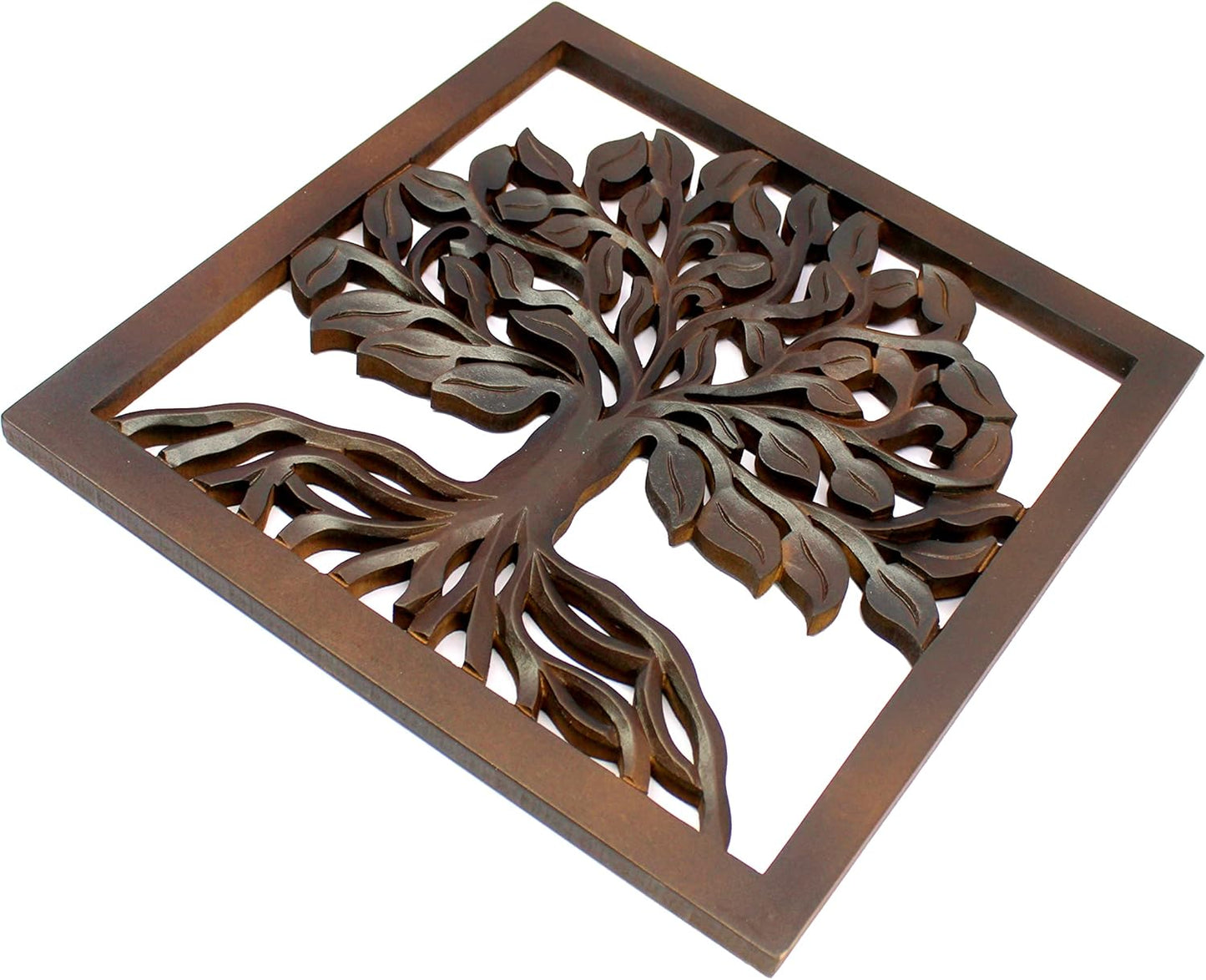 eSplanade Tree of Life Wall Hanging Showpiece | Decorative Items - Home Decor | Wood - Brown - 16" Inches