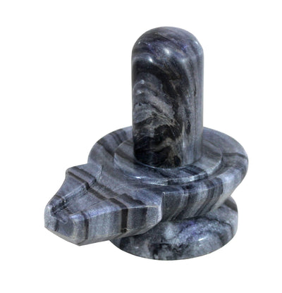KLEO Baahubali Design Big Size Grey/Black Natural Stone Shiva Lingam Shiv Ling Idol Murti for Daily Pooja Purpose- 4.25, 5 inches