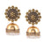 Binnis wardrobe Dual-Toned textured long jhumka with hanging pearl handcrafted earrings