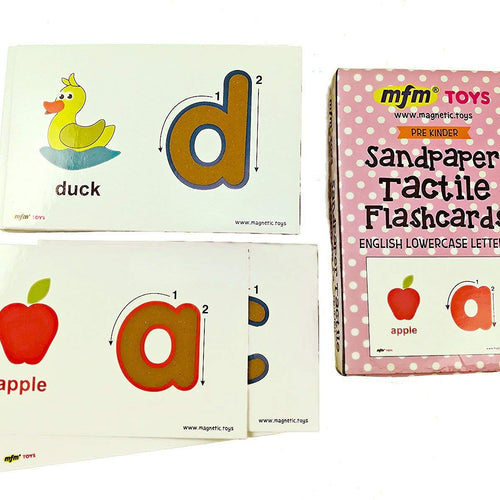 MFM TOYS Sandpaper Tactile English Uppercase/ Lowercase Letters Flashcards