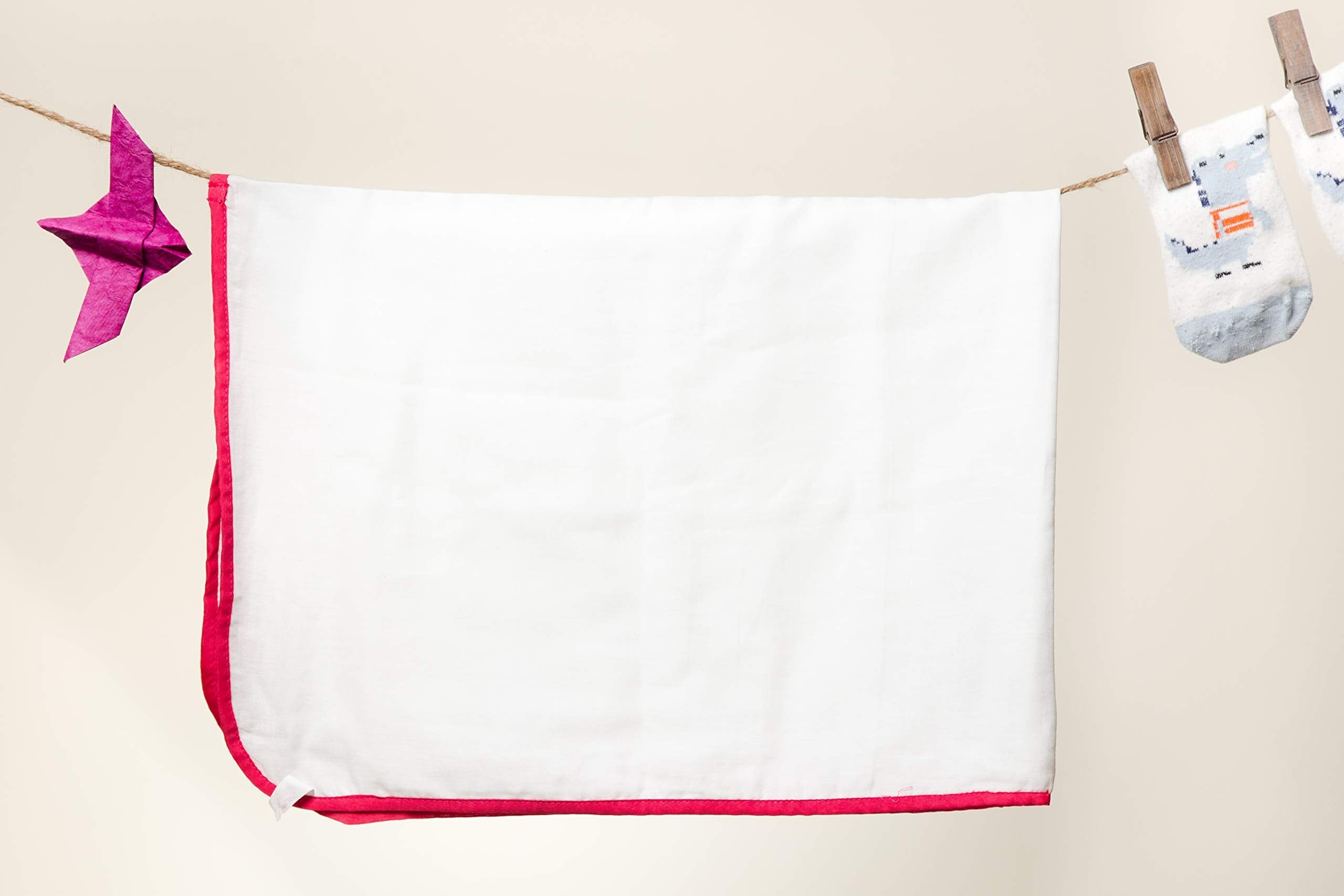 Jacha & Bacha Pure Soft Cotton Dhoti Towels for Babies/Kids Set of 2 Towels-Yellow (Blue) | Light Weight Towels for Kids | Travel Friendly Bath Towels for Children