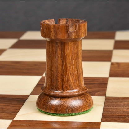 Royal Chess Mall 1950s Soviet Latvian Reproduced Chess Pieces Only Chess Set, Golden Rosewood and Boxwood Wooden Chess Set, 4-in King, Double Weighted Chess Pieces (2.5 lbs)