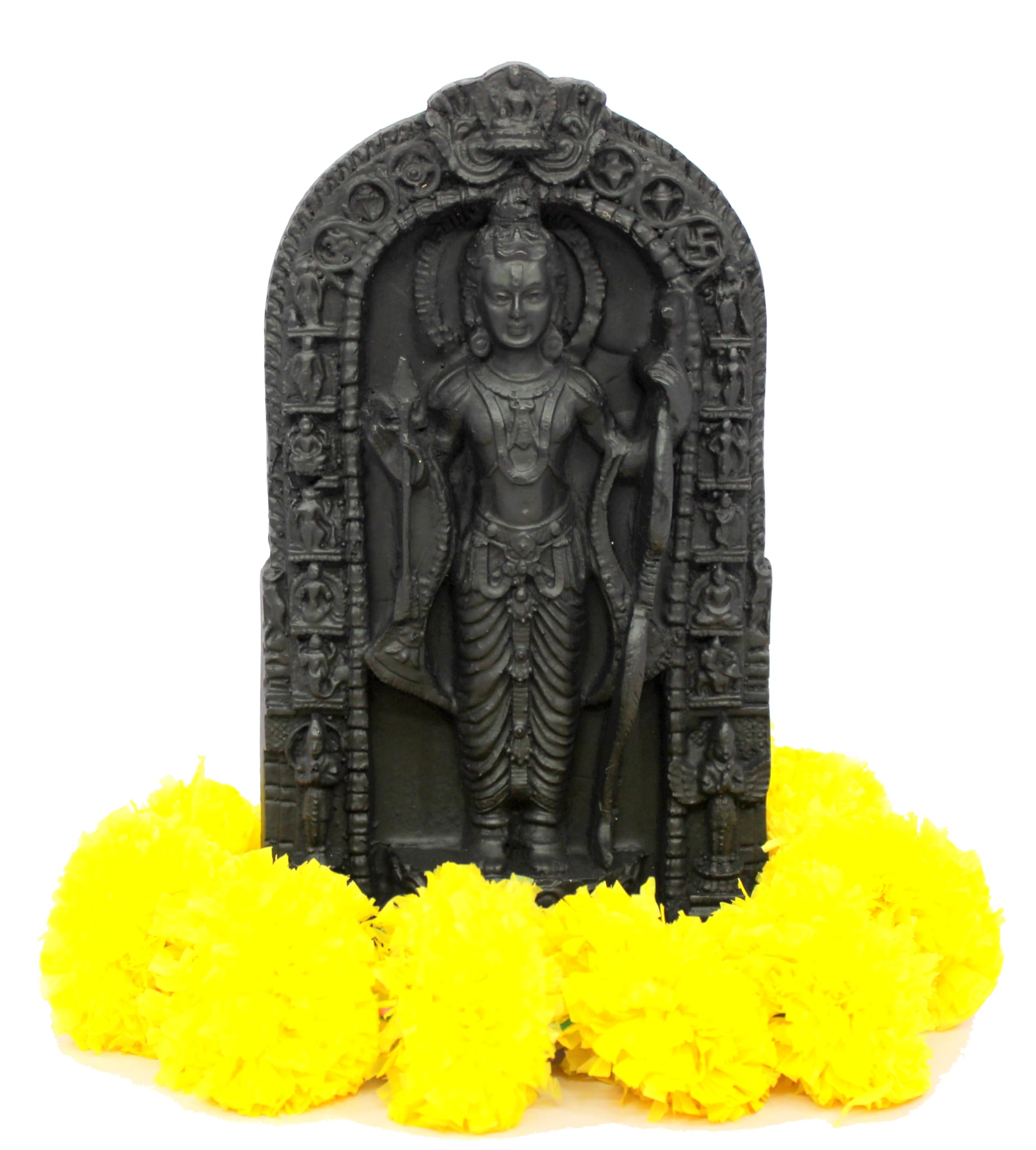 ESPLANADE Resin Ram Lalla Shri Ram Murti Idol Ayodhya Temple Statue Sculpture Decorative Idols (8.5 Inch Height) (Black)