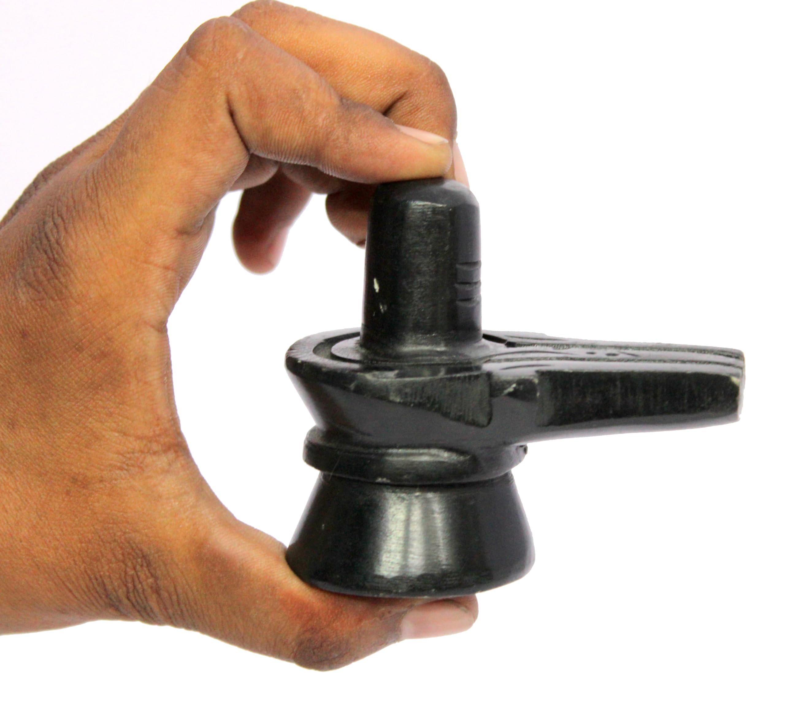 ESPLANADE Black Stone Shiva Lingam Shiv Ling Marble Idol Murti Statue Moorti - 3 Inch