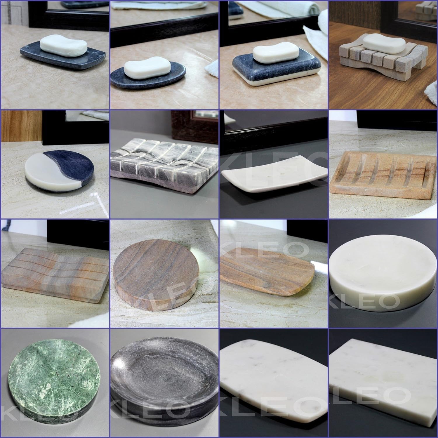 Natural Water Absorbent & Rigged Soap Dish Soap Holder made of Natural Stone - Unique Bath Bathroom Accessories