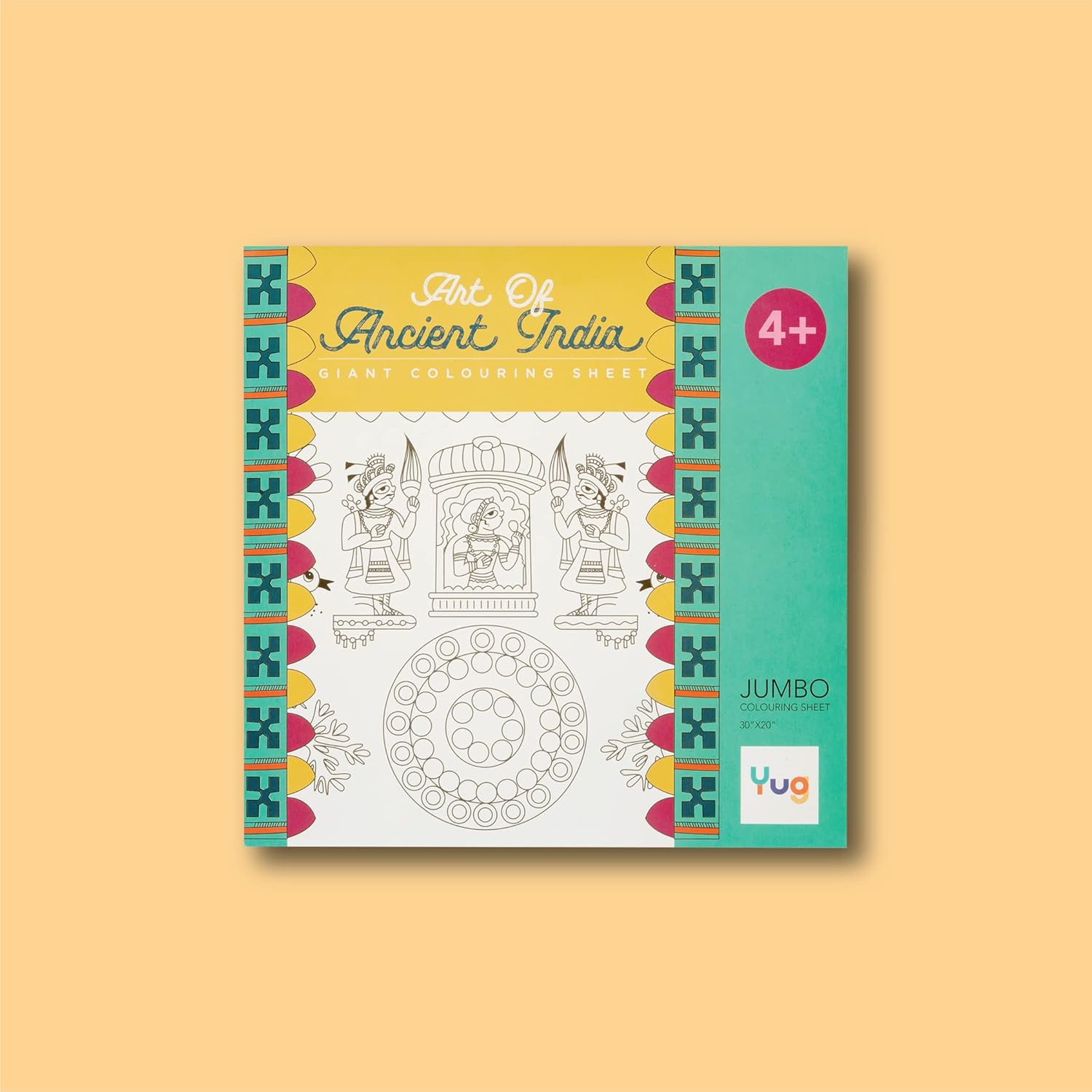 Art of Ancient India - Jumbo Colouring Sheet, Art Supplies for Kids, Colouring Book | Yug Games | Yug Books | Yug Publications
