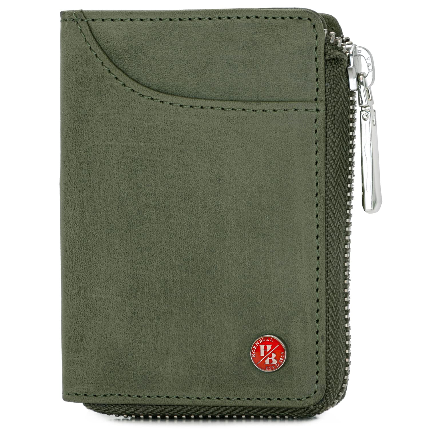 HORNBULL Fleming Green RFID Blocking Leather Wallet for Men | Vertical Credit Debit Card Holder