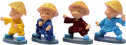 eSplanade Resin Baby Buddha Monk Statues - Set of 4 | Feng Shui Monk Figurine Showpieces | Home DŽcor - Car Dashboard | Multicolour - 2" Inches (Small)