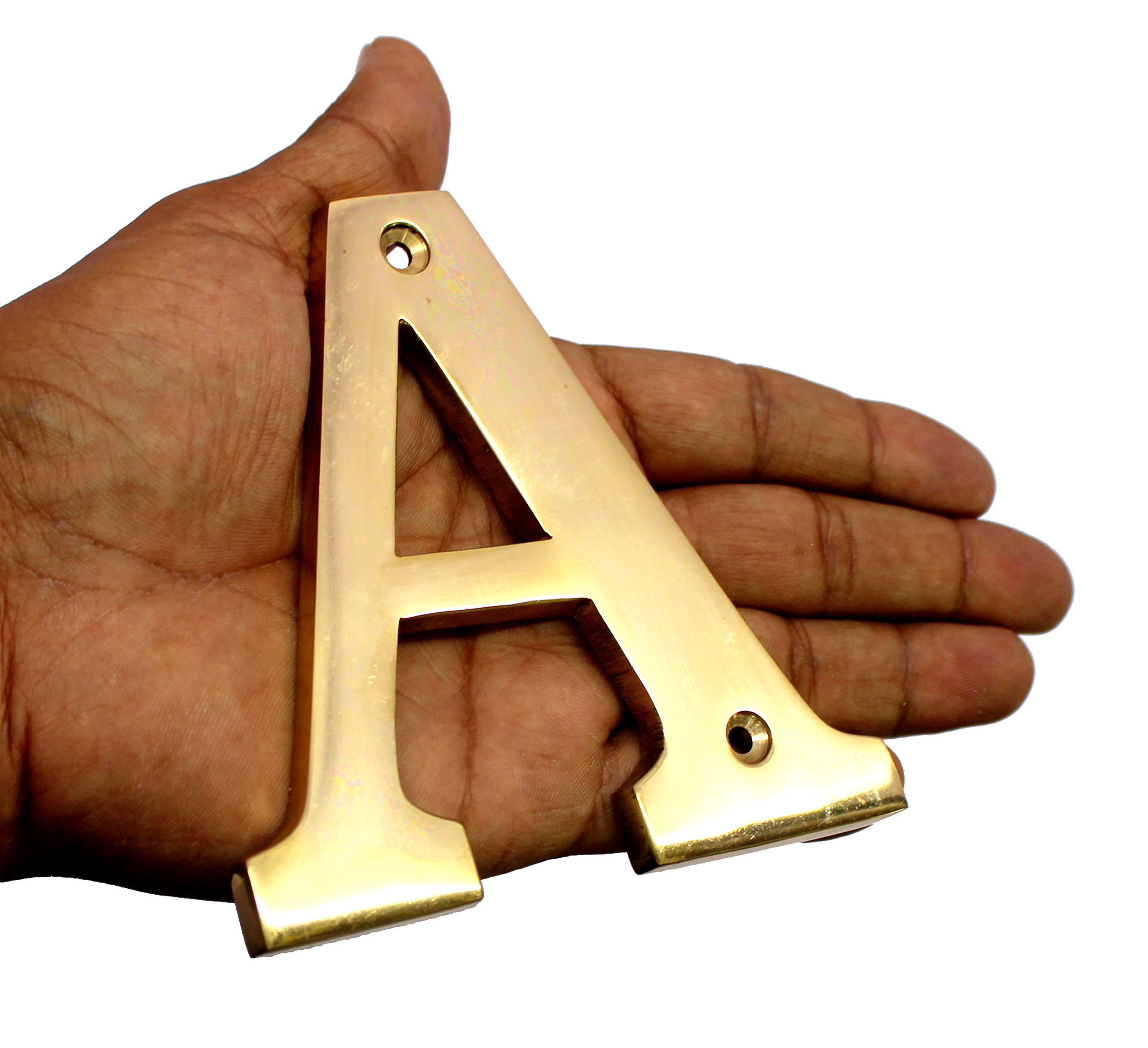 eSplanade Brass House Hotel Door Name Alphabets - Wall Door Plaque Alphabet Letter - Golden - 4" Inches (All Alphabets- 4")