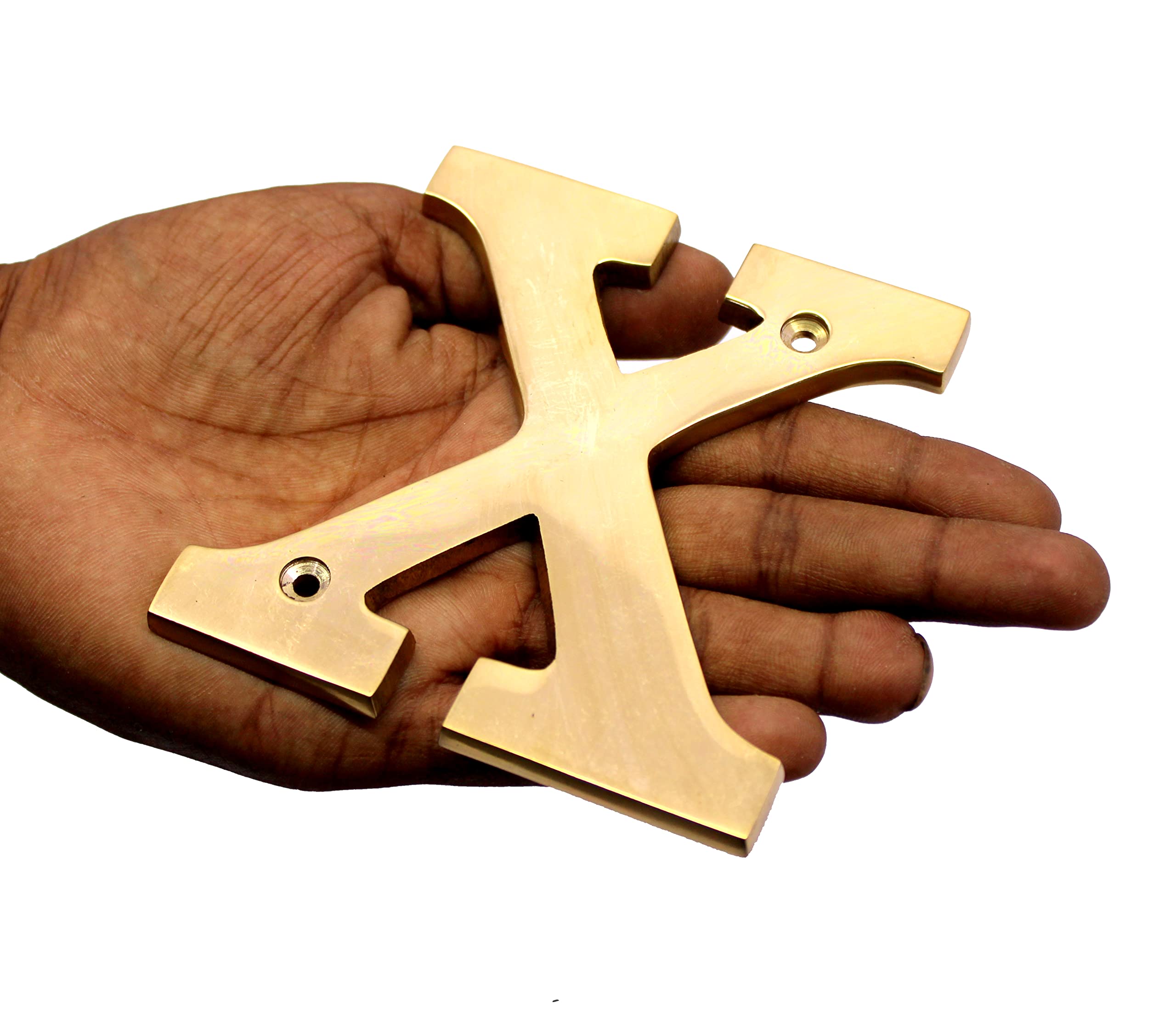 eSplanade Brass House Hotel Door Name Alphabets - Wall Door Plaque Alphabet Letter - Golden - 4" Inches (All Alphabets- 4")