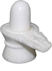 StonKraft Marble Shiva Lingam Shiv Ling Idol Murti Statue Adiyogi (White Lingam)