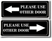 eSplanade Please USE Other Door/Different Door Sign Sticker Decal - Easy to Mount Weather Resistant Long Lasting Ink Size (9" x 3")