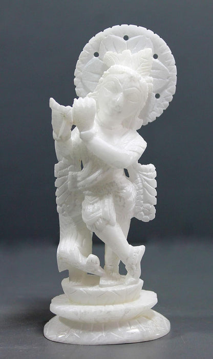 ESPLANADE - White Marble Makhan Chor Laddoo Gopal Baby Krishna Kishan Thakurji Murti Idol Statue Sculpture (5.5" Marble)