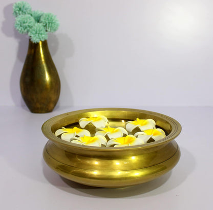 eSplanade - Ethnic Decorative Brass Urli Traditional Bowl Showpiece | Home Decor | Vastu for Home - 9.5" Inches Dia.