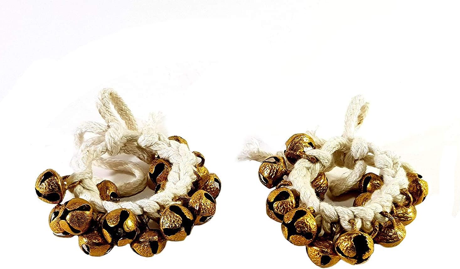 eSplanade Dance Ghungroo (25 + 25) Ghungroo Cotton String | Bell, Ghungru 1 Line White cotton string & Red Pad Strings Ghungroo 1 Line | Paijania | Pazeb | Kathak Indian Classical Dance