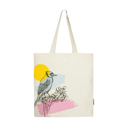 SKAPADORO, Canvas Zip Tote - 100% Cotton, Ecofriendly Printed Tote Bags For Travel, College & Beach, Shopping, Grocery, Easy to Wash Trendy Everyday Shoulder Bag