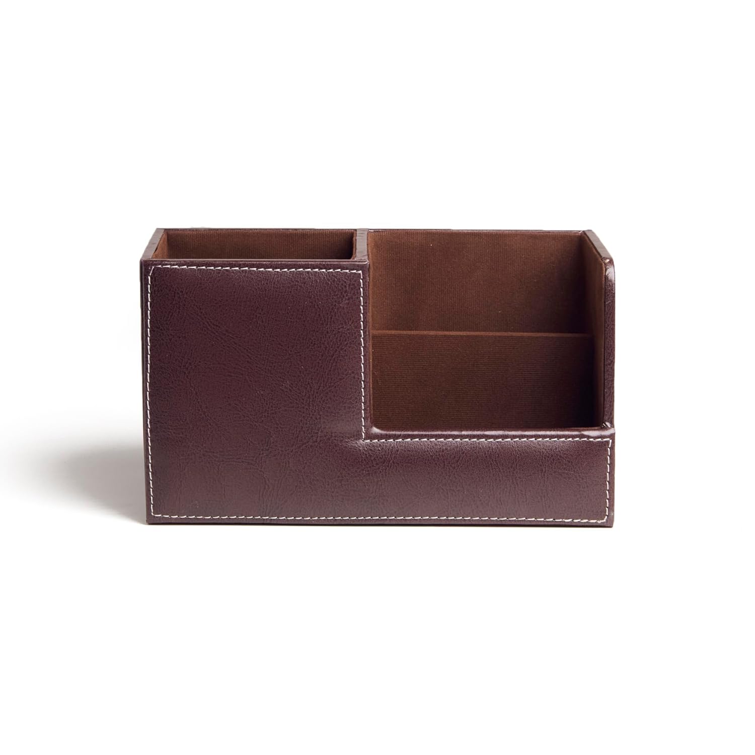 IVEI Faux Leather Pen Stand for Table, Multiple Compartments Desk Organiser Office Table, Slot for Business Cards, Premium Pen Holder, Elegant Office Desk Decorative Items, Stylish Gifts for Men